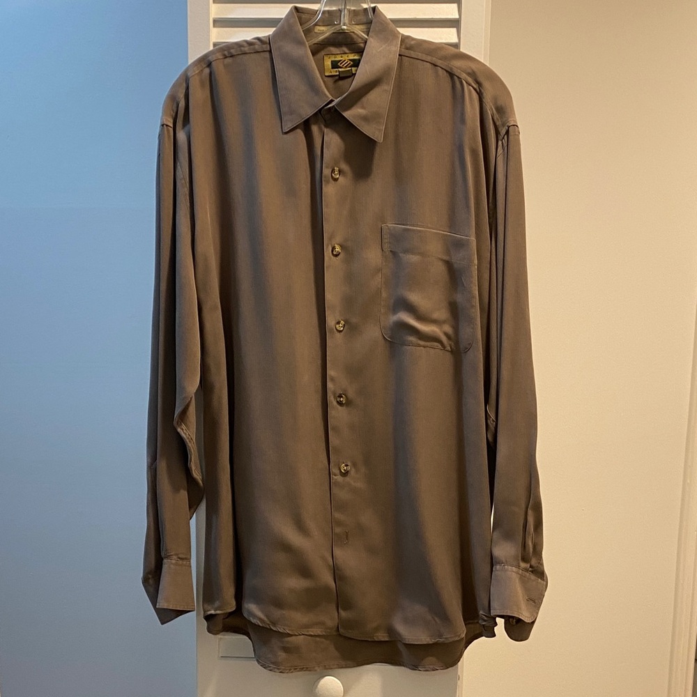 Joseph Abboud Men's Long-Sleeve Button-Down Shirt in Taupe